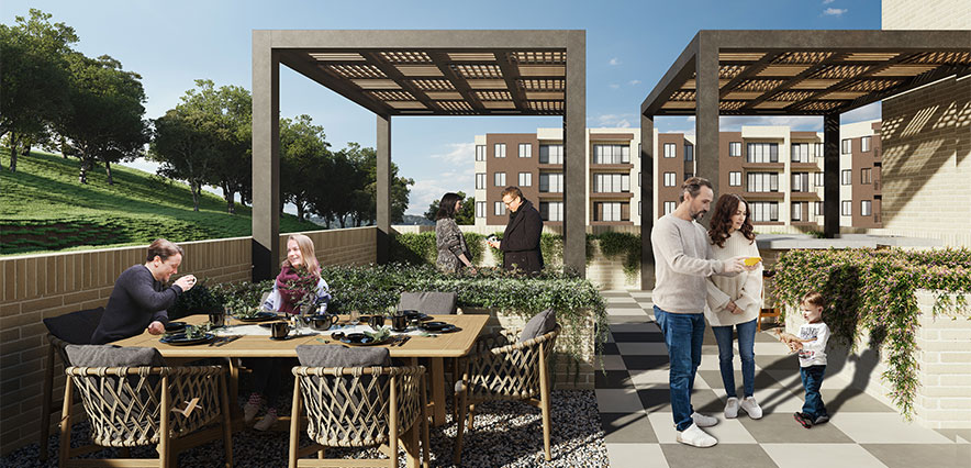 Calera Gardens | Representación Artística | Terraza Club House 