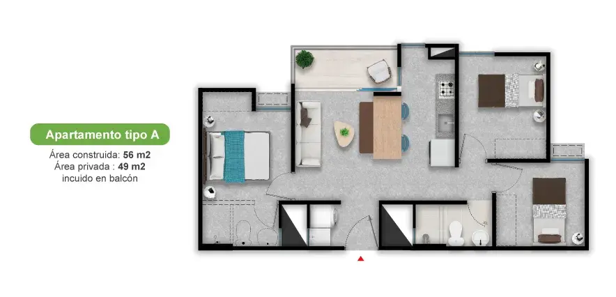 Planos de apartamento en venta en Ricaurte Girardot